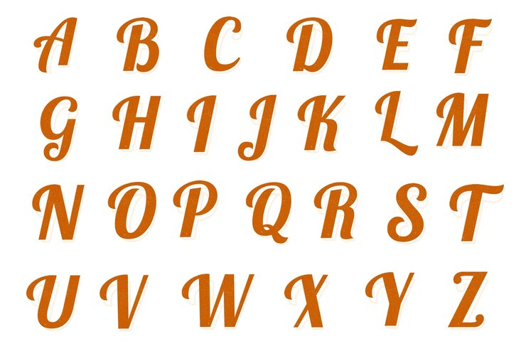 Foto conjunto de fontes de letras retrô do alfabeto png