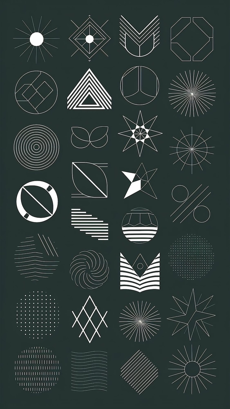 Foto conjunto de formas geométricas projeto vetorial elementos de geometria