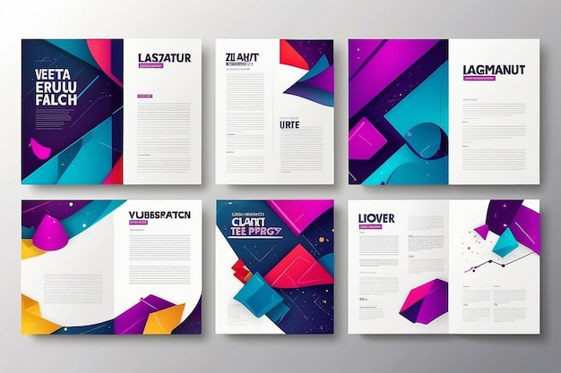 Conjunto de fundo de layout vetorial abstrato Para a lista de design de modelos de arte mockup de página inicial