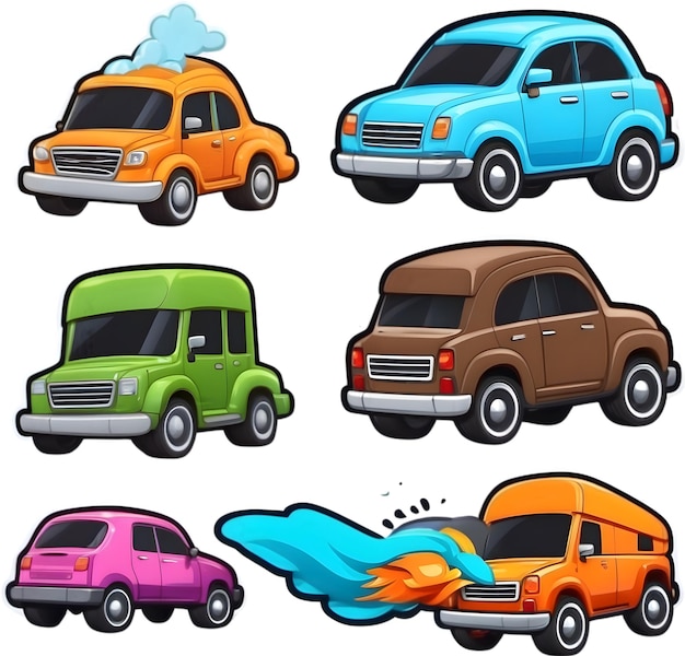 Foto conjunto de ícones de carros