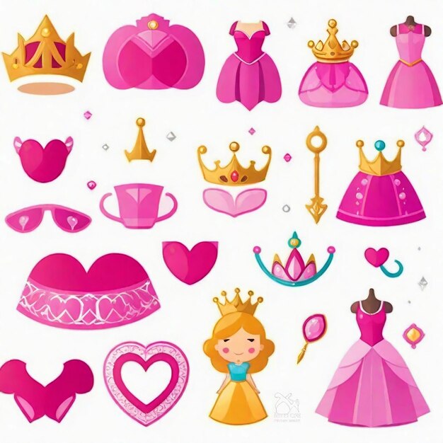 Conjunto de ícones de princesas