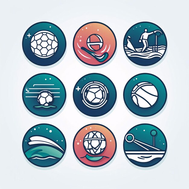 Foto conjunto de ícones esportivos em estilo linear plano ilustração vetorial para o seu projeto