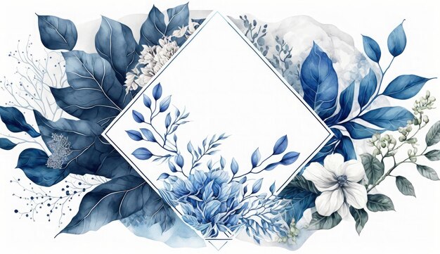 Conjunto de ilustração floral em aquarela buquês borda do quadro flores coleção de ramos de folha de peônia rosa Convites de casamento papéis de parede moda Eucalipto folhas de oliveira camomila Gerar Ai