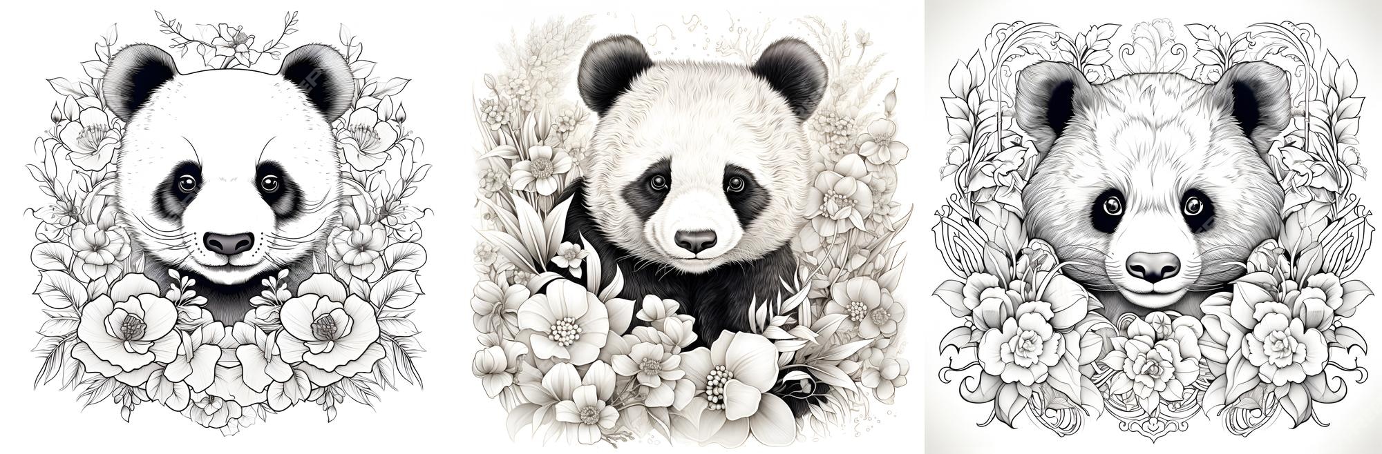 Colorir Animal Para Crianças Livro Colorir Panda Engraçado Estilo