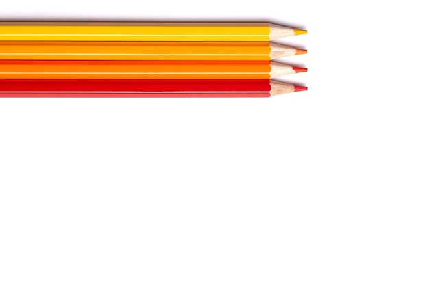 Foto conjunto de lápis de cor de vista superior