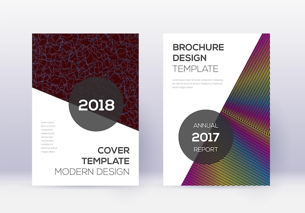 Conjunto de modelo de design de capa moderno Resumo de arco-íris