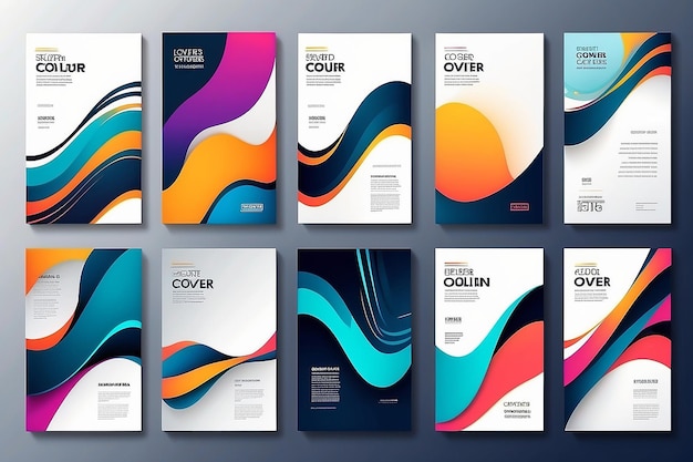Foto conjunto de modelos de cores de gradiente de estilo moderno para banner flayer flyer