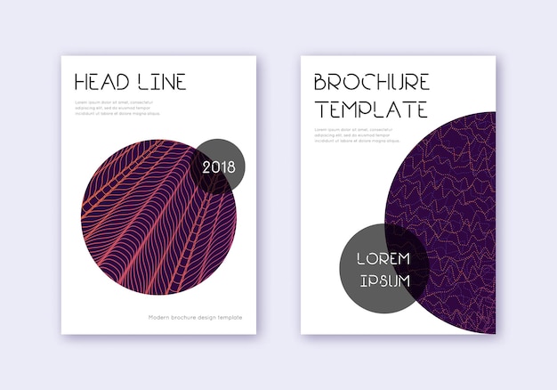Conjunto de modelos de design de capa de moda Resumo de violeta
