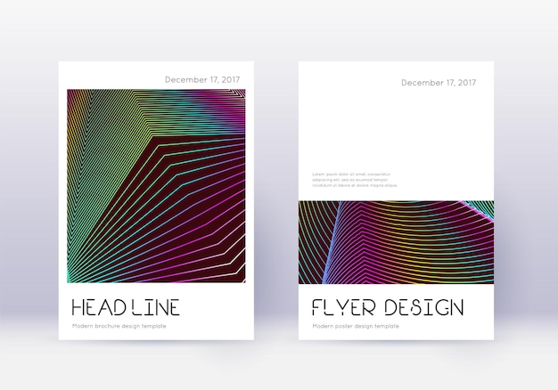 Conjunto de modelos de design de capa mínima Resumo do arco-íris