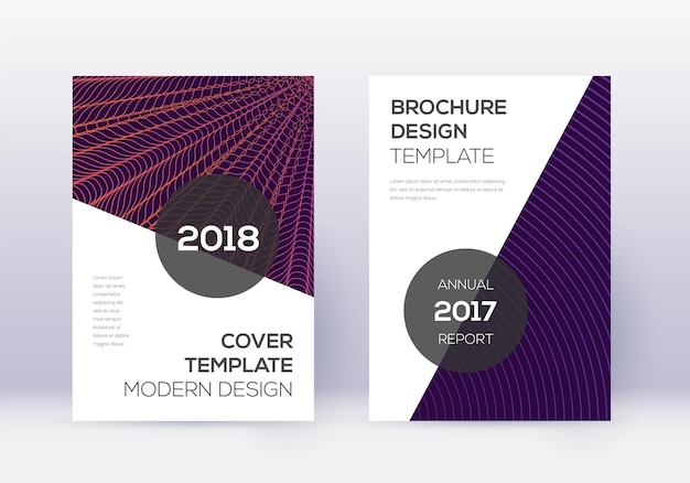Foto conjunto de modelos de design de capa moderna resumo violeta
