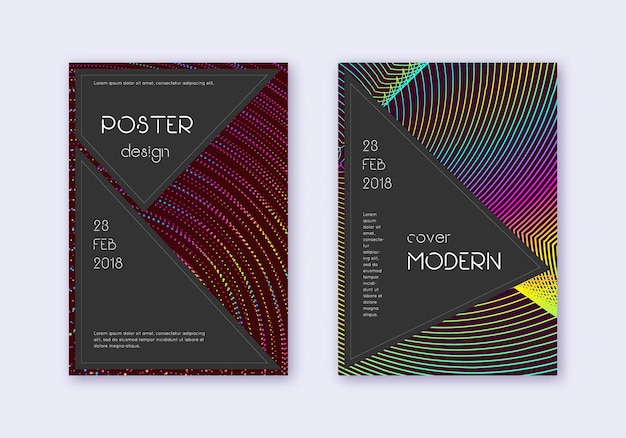 conjunto de modelos de design de capa preta resumo de arco-íris
