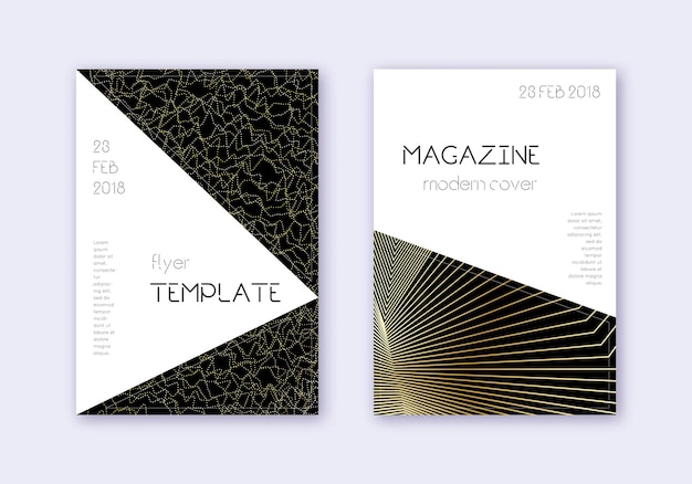 Conjunto de modelos de design de capa triangular ouro abstrato