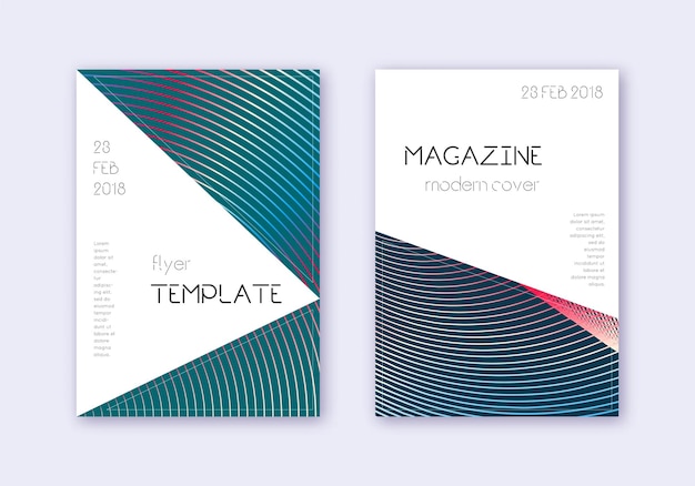 conjunto de modelos de design de capa triangular vermelho branco azul