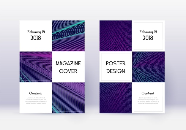 Conjunto de modelos de design de capas de negócios Neon abstract