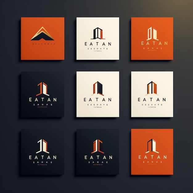 Conjunto de modelos de design de logotipo imobiliário criativo de coleção