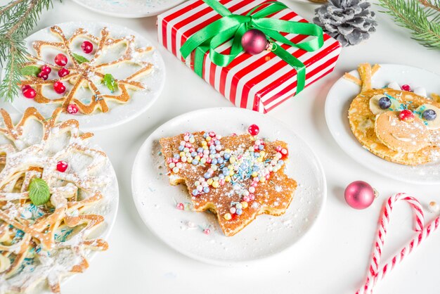 Conjunto de panquecas de café da manhã de Natal