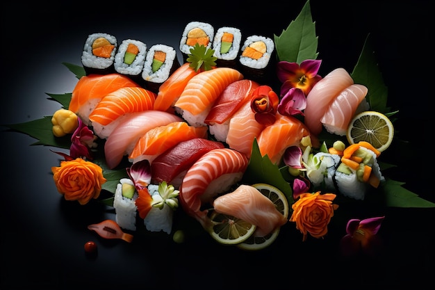 conjunto de peças de sushi