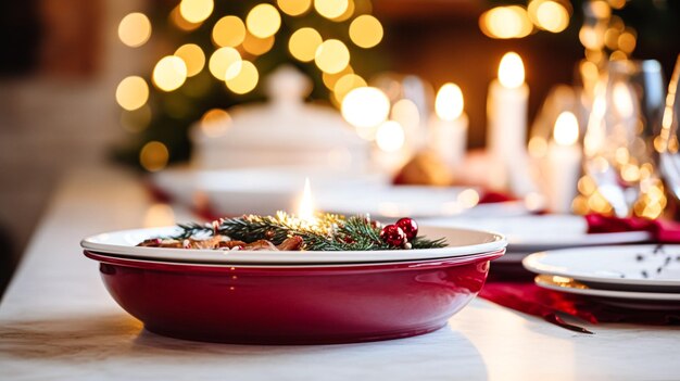 Conjunto de pratos e louça para férias de inverno jantar em família decoração de artigos de casa de Natal para férias na casa de campo inglesa conjunto de presentes e estilo de casa
