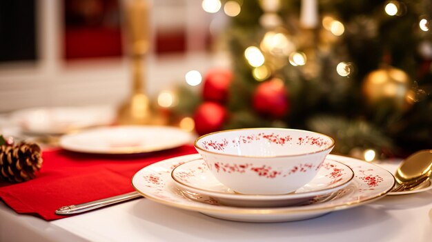 Conjunto de pratos e louças para as férias de inverno jantar em família decoração de artigos de casa de Natal para férias na casa de campo inglesa conjunto de presentes e inspiração de estilo doméstico