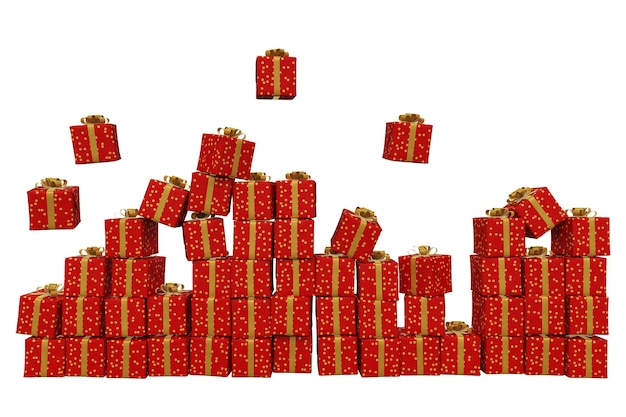 Conjunto de presentes de natal prontos para véspera de natal d render