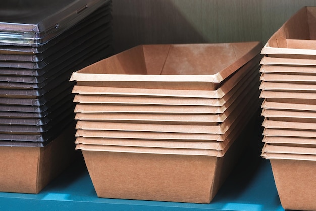 Conjunto de sacos de papel artesanal marrom Recipiente vazio Pacote individual ecológico