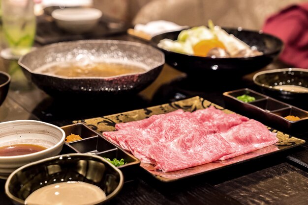 Conjunto de shabu de carne matsusaka