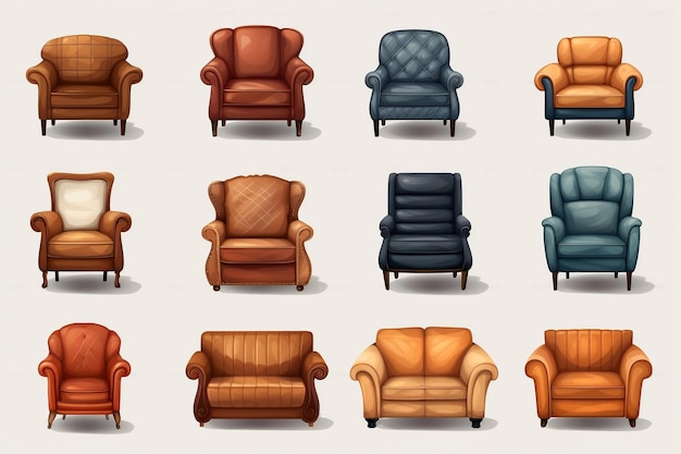 Conjunto de sofás reclináveis com cadeira preguiçosa