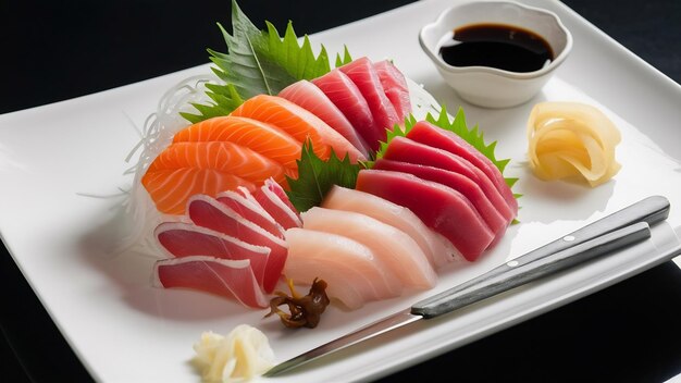 Foto conjunto de sushi sashimi