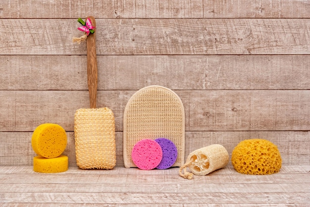 Conjunto de toalhinhas para o banheiro Loofah esponja de sisal Produtos ecológicos