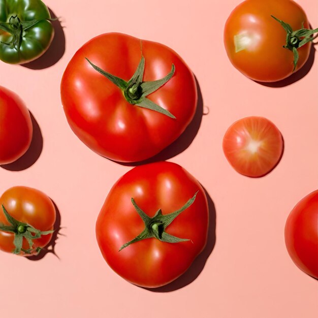 Foto conjunto de tomates generativos ai