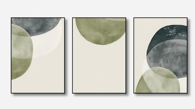 Conjunto de três fundos abstratos padrões de arte geométrica ilustrações