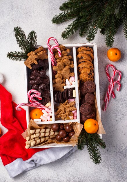 Conjunto de vários biscoitos de natal