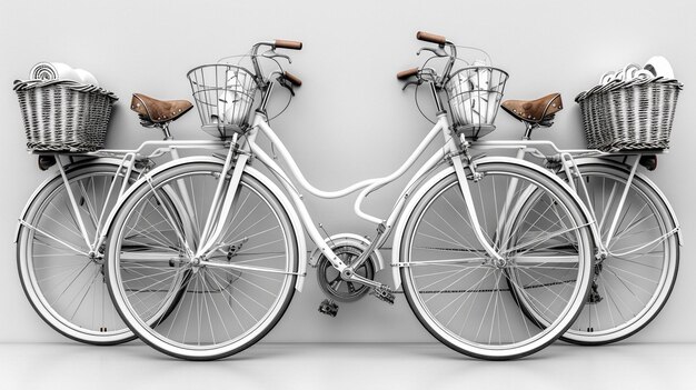 Foto conjunto de vetores de bicicletas em um isolado