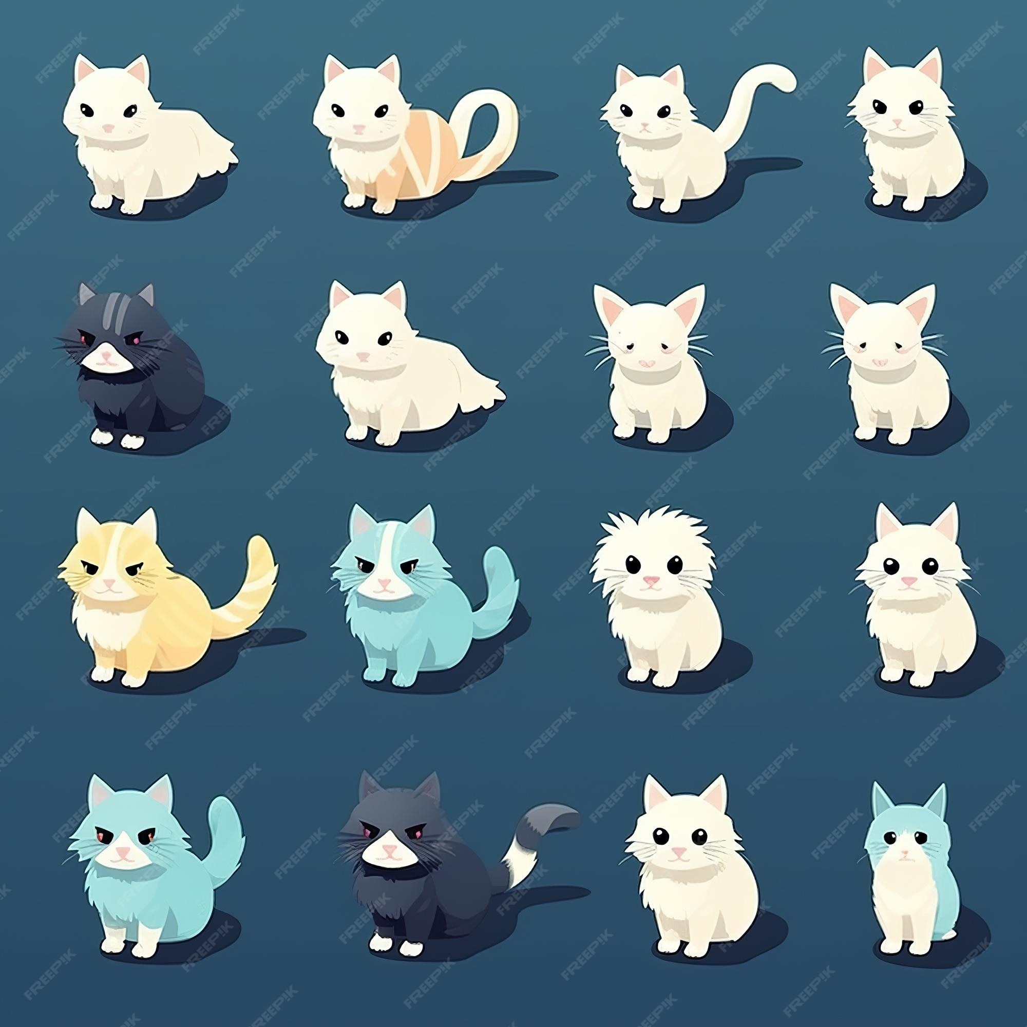 Vetores de Jogo Bonito Da Cabeça Do Gato Preto Personagens De Banda  Desenhada Engraçados Coleção De Emoções Feliz Surpreso Chorando Triste Gato  Irritado Fundo Branco Isolado Projeto Liso e mais imagens de