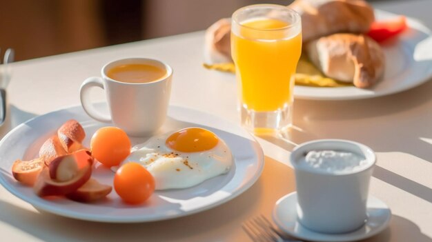 Conjunto de desayuno saludable