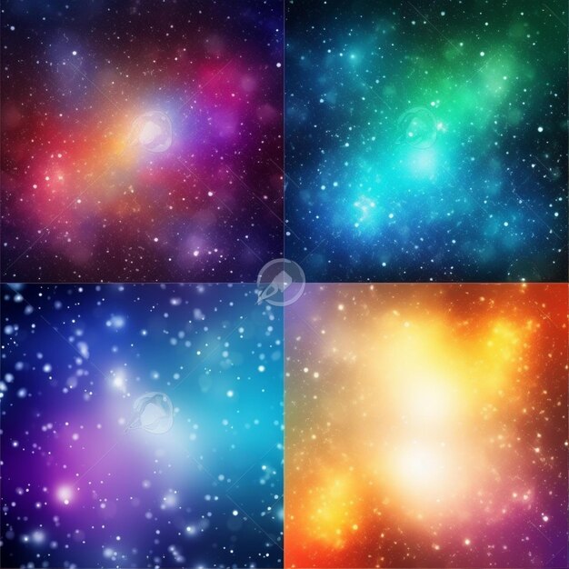 Foto un conjunto de diferentes colores del universo.