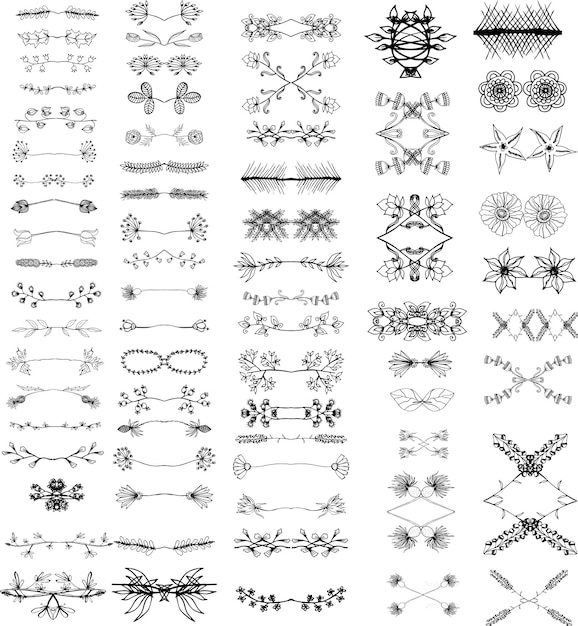 Conjunto de diferentes elementos de diseño de formulario. Marcos, bordes y divisores.