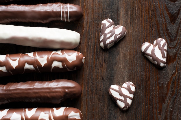 Conjunto de diferentes galletas de chocolate