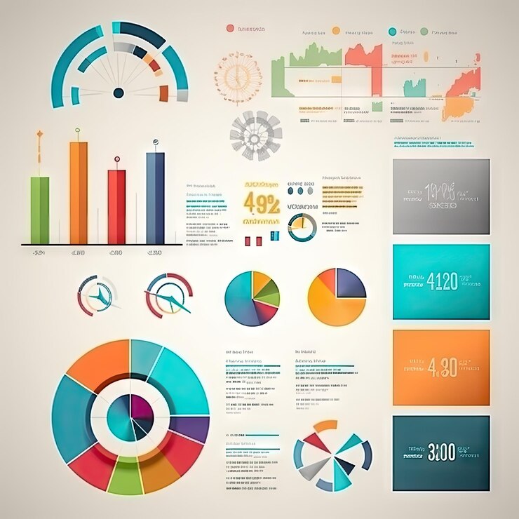 Foto un conjunto de diferentes gráficos y gráficos con la barra de palabras en ellos.