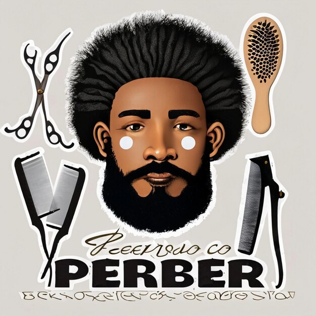 Foto conjunto de diferentes herramientas de barbería silhueta de herramientas de barbero y peluquería