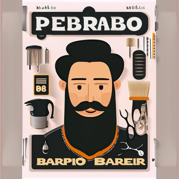 Foto conjunto de diferentes herramientas de barbería silhueta de herramientas de barbero y peluquería