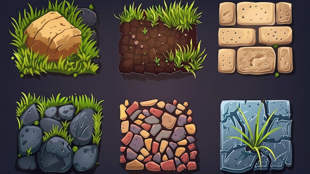 un conjunto de diferentes tipos de rocas y piedras