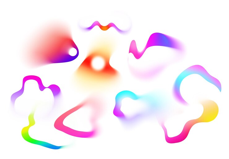 Foto conjunto de diseño de fondo gradient blob