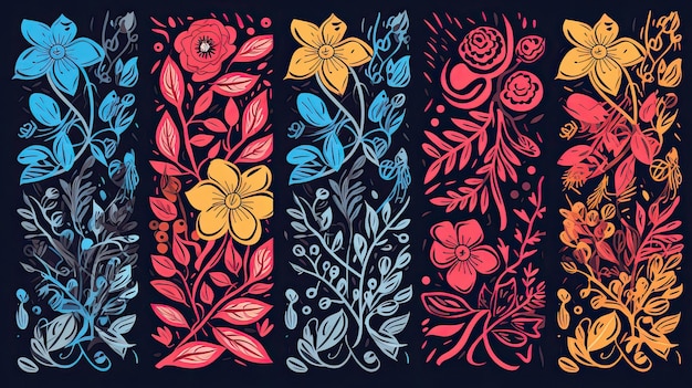 Un conjunto de diseños florales para el espectáculo.