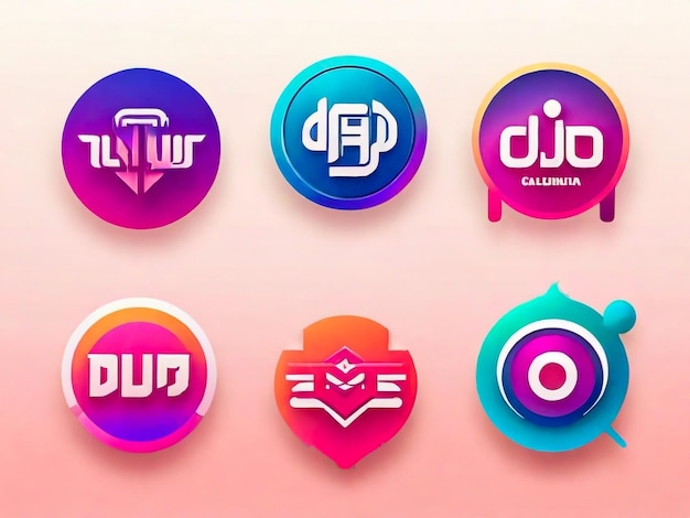Conjunto de diseños de logotipos de música