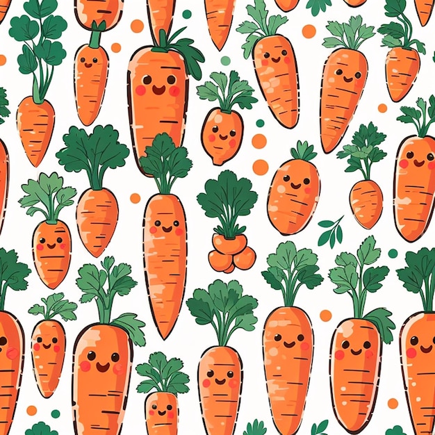 un conjunto de diseños de zanahorias kawaii generados por la IA