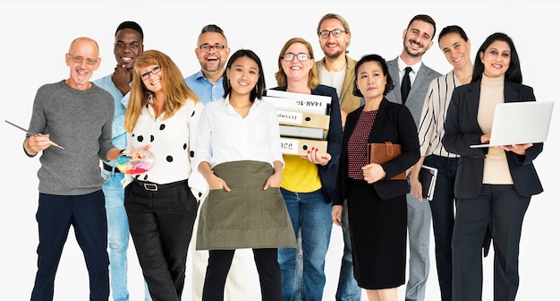 Foto conjunto diverso de personas