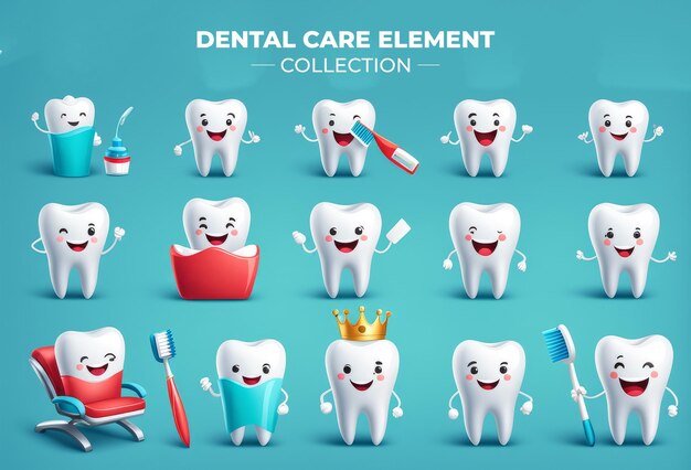 Foto conjunto de elementos de cuidado dental