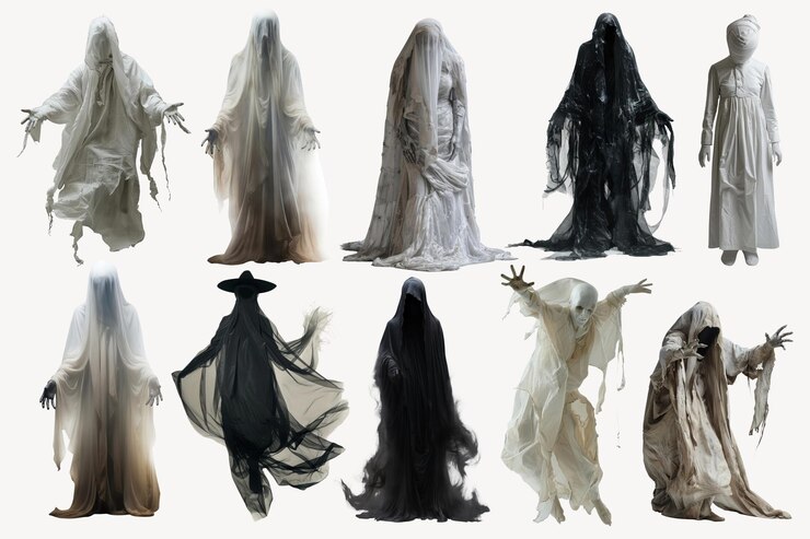 Foto conjunto de elementos de diseño fantasma
