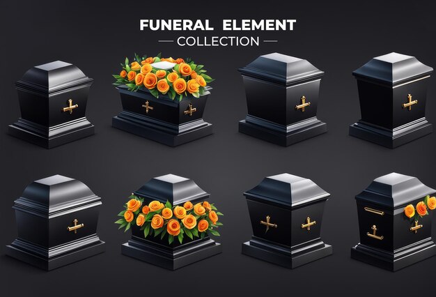 conjunto de elementos funerarios